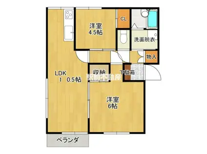 グリーンハイツエイト(2LDK/2階)の間取り写真