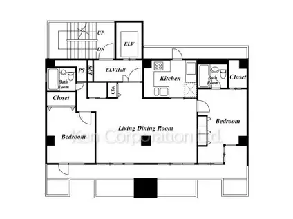 モナニビルディング(2LDK/7階)の間取り写真