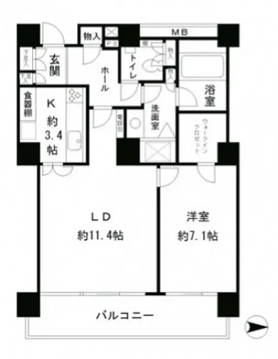 リバーポイントタワー 12階階 間取り