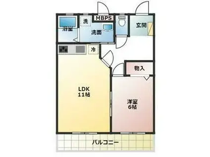 リビオ禎紫園I(1LDK/3階)の間取り写真