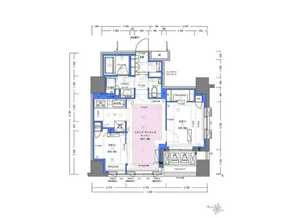ディームス大手町ノース(2LDK/10階)の間取り写真