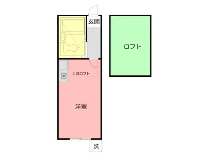 R-鎌倉(1K/1階)の間取り写真