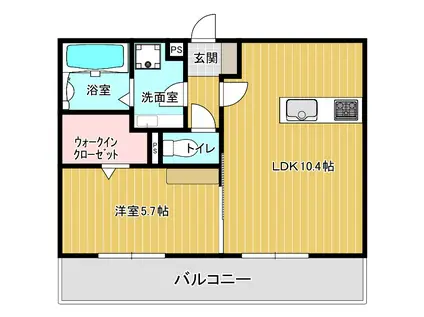 パークヴィラ下南部II棟(1LDK/1階)の間取り写真