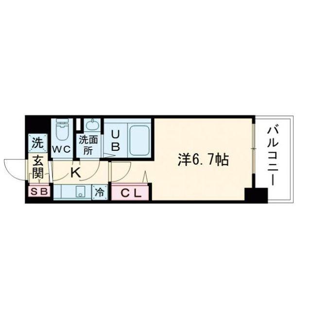 ALIVIS福島海老江(1K/5階)の間取り写真