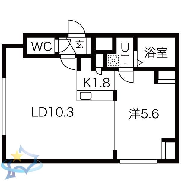 コラージュ琴似(1LDK/3階)の間取り写真