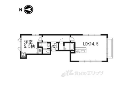 シャトレ太秦(1LDK/4階)の間取り写真