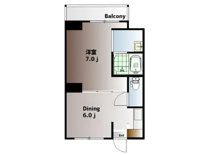 ヴィラナリー児島 2号棟(1DK/5階)の間取り写真