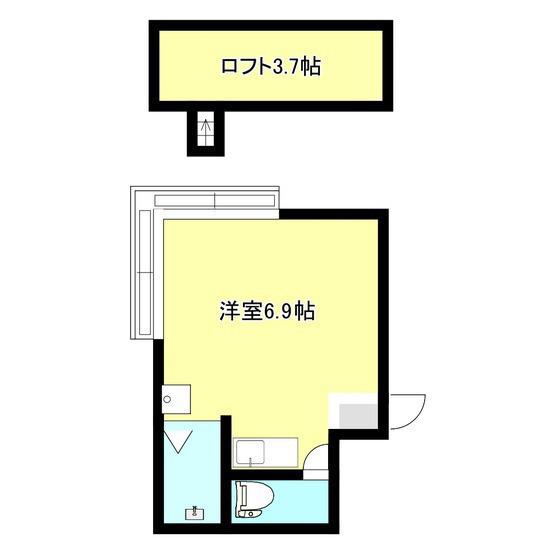 シェルコート若松町(ワンルーム/3階)の間取り写真