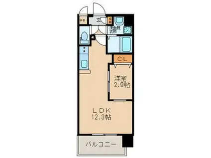 リュシオールレジデンス(1LDK/5階)の間取り写真
