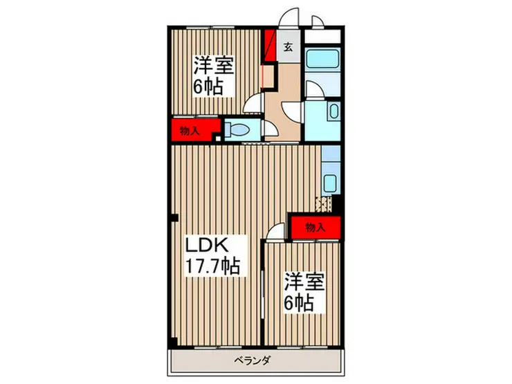 ビューパレー弐番館 1階階 間取り