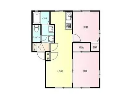 VERDE B(2LDK/2階)の間取り写真