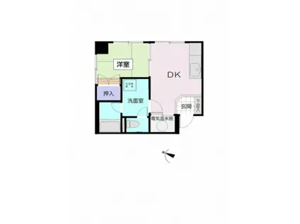 ダイヤコーポ東雲(1DK/2階)の間取り写真