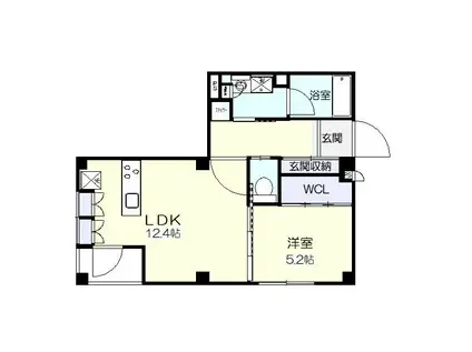 A-CUBE HONMACHI(1LDK/1階)の間取り写真