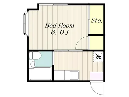 メゾン・ド・ポワソン(1K/2階)の間取り写真