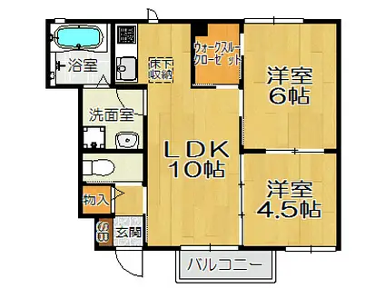 LA PACEラ・パーチェ(2LDK/1階)の間取り写真
