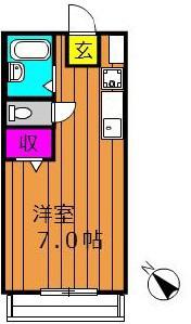 グランデカーサ(ワンルーム/3階)の間取り写真