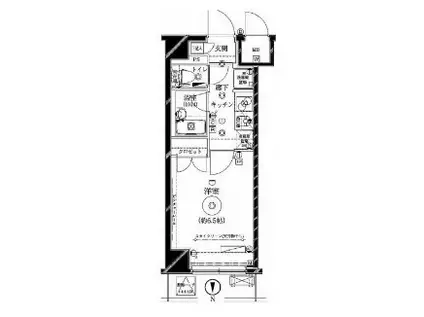 クレイシア蒲田(1K/3階)の間取り写真