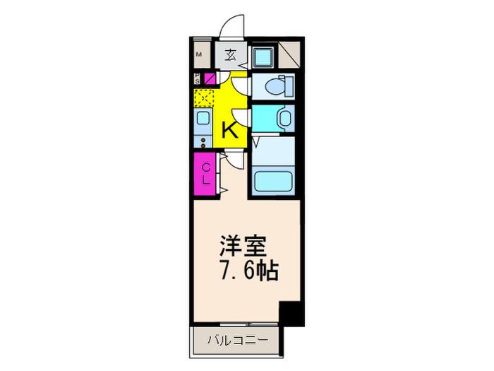 ウインズコート江坂東(1K/7階)の間取り写真