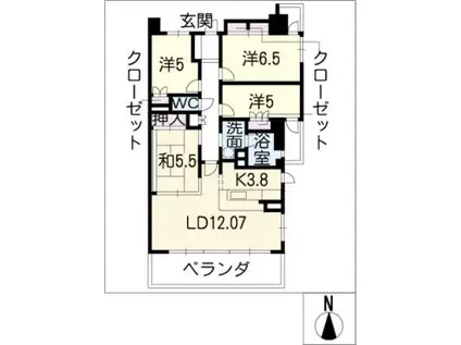 グランマスト桜山広見(4LDK/9階)の間取り写真