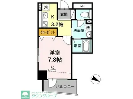 ロイヤルKJ(1K/13階)の間取り写真