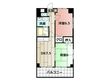 メゾンドプラムII(2DK/2階)の間取り写真