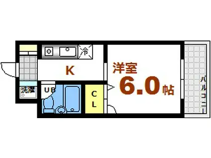 メゾン・ド・セレニテ(1K/2階)の間取り写真