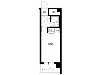 ヴェラハイツ鶴見(ワンルーム/2階)の間取り写真