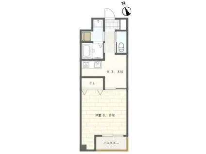 ロハスY新宿(1K/3階)の間取り写真