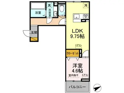 アイリス(1LDK/3階)の間取り写真