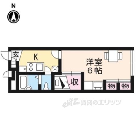 レオパレスなかの(1K/2階)の間取り写真