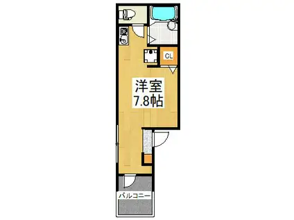 ブロリー大宮(ワンルーム/2階)の間取り写真