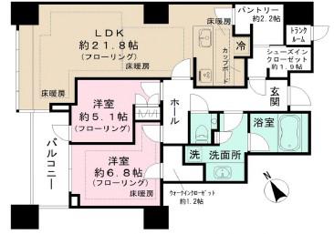 三田ガーデンヒルズ ウエストヒル(2LDK/5階)の間取り写真