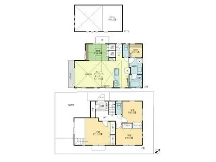 横浜市中区池袋戸建(3LDK/1階)の間取り写真