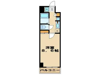 VIDA世田谷桜丘(1K/2階)の間取り写真