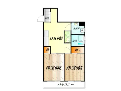 ガーベラマンション汐入(2DK/4階)の間取り写真