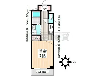 マルキース川名(1K/4階)の間取り写真