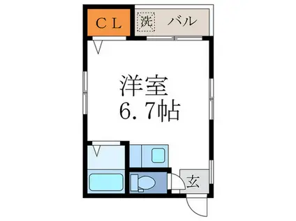 ソレイユ京都(ワンルーム/2階)の間取り写真