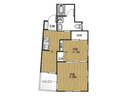 カーサ・デ・ロサ(2K/2階)の間取り写真