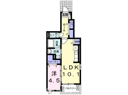 カーサパーチェ(1LDK/1階)の間取り写真