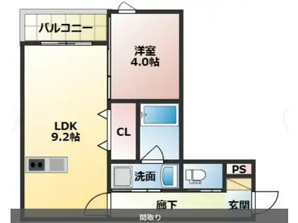 GRANDCIA PLUS(1LDK/3階)の間取り写真