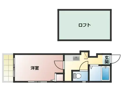TKロイヤルコーポ(1SK/1階)の間取り写真