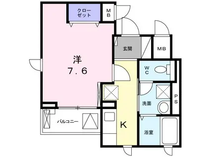 ヴァイオレットアビタシオン(1K/4階)の間取り写真