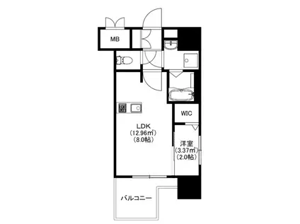 モダンパラッツォ博多デュオグランデウエスト(1LDK/4階)の間取り写真