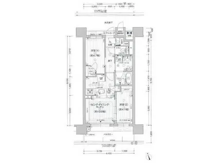 プレサンス ロジェ 名古屋浅間町ザ・レジデンス(2LDK/14階)の間取り写真