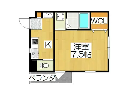 エアフォルクフリーデン2(1K/3階)の間取り写真