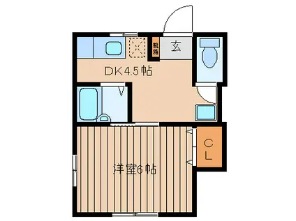 クラシック東吉塚(1DK/2階)の間取り写真