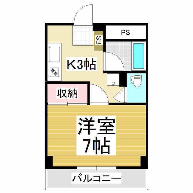 松本ノーサンマンション(1K/1階)の間取り写真