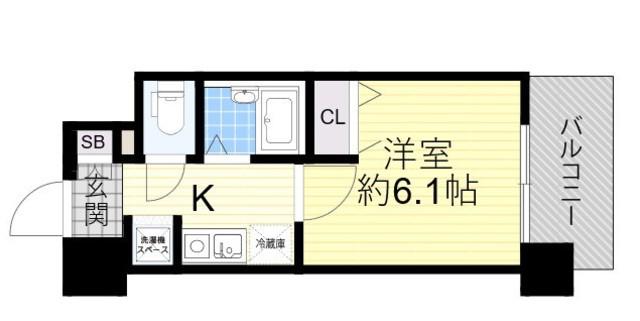 エスリード 京橋ステーションプラザ(1K/6階)の間取り写真