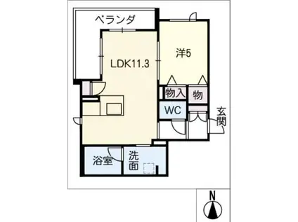 クオレールカーサ緑(1LDK/3階)の間取り写真