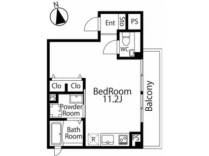 KEEPERS 六本木(ワンルーム/2階)の間取り写真